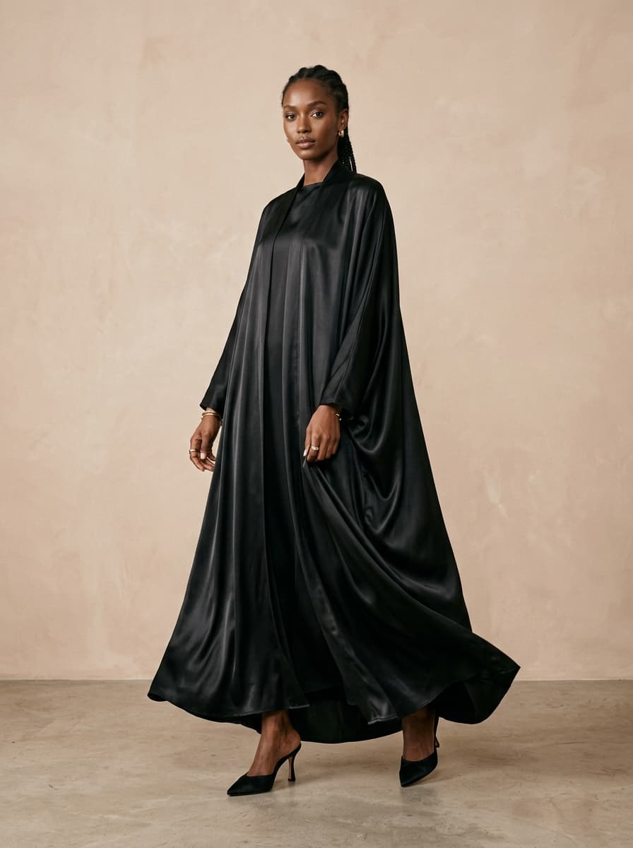 Abaya Soie d'Ébène & Fil d'Or vue secondaire